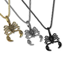 Scorpion Necklace 2&quot; Metal Pendant Gold Silver Or Black Men Women Scorpio Zodiac - £7.15 GBP