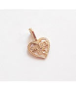 Vintage Solid Gold Sweet Sixteen Charm Heart Pendant Dainty Petite Tiny ... - $39.95