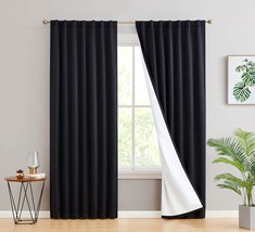 Two Panels (52 W X 96 L, Black) Of Hlcme Hamilton 100% Complete Blackout Lined - $72.97