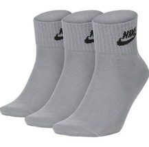  Nike Everyday Essential Ankle Men Socks Swoosh Gray Athletic SK0110 056 Sz M - £15.23 GBP