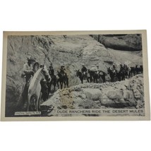 Vintage Real Photo Postcard Sante Fe RR Railroad Dude Ranch Ride The Mul... - $9.50