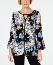 Jm Collection Women&#39;s Printed Tie-Sleeve Tunic, Size Small - £18.69 GBP