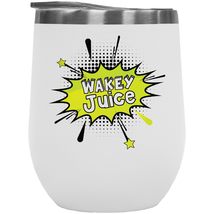 Wakey Juice. Fresh Morning Brew 12oz Insulated Wine Tumbler For Young Ladies, Wo - £22.09 GBP