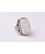 Bague faite à la main en argent sterling 925 pierre précieuse arc-en-cie... - $78.31