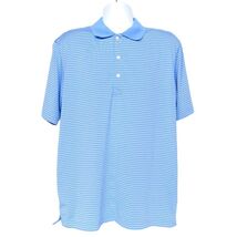 Jack Nicklaus Mens Golf Polo Size Large Blue White Striped Short Sleeve - $18.02