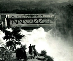 RPPC Post Falls Idaho ID View Overlooking Waterfall UNP 1940s Postcard  - £7.35 GBP