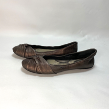 Born Womens Metallic Brown Leather Shoes Ballet Flats Casual Comfort Slip-On 8 - £17.03 GBP