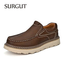 SURGUT 2025 New Spring Autumn Leather Casual Shoes Men All Seasean - $65.33+