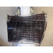 Brahmin Purse Brown Leather Crossbody Croc Expresso Medium Melbourne Alligator - $144.58