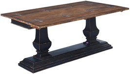 Sofa Console Table Sedona Italian Tuscan Wood Pecan Blackwash Fold Out Top - £2,327.95 GBP