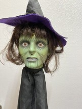 Vtg Gemmy Halloween Hanging Witch Motion Sensor Mouth Move Talk Laughs Eyes Lite - £37.30 GBP