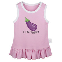 E is For Eggplant Funny Dresses Newborn Baby Princess Dress Infant Ruffles Skirt - £10.41 GBP