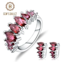 Natural Rhodolite Garnet Gemstone Earrings Ring Set 925 Sterling Silver Jewelry  - £106.86 GBP