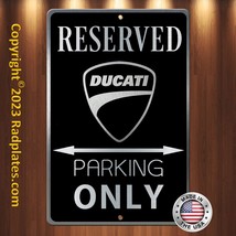 Ducati Parking 8&quot;x12&quot; Brushed Aluminum and translucent Classy Black sign - £15.78 GBP