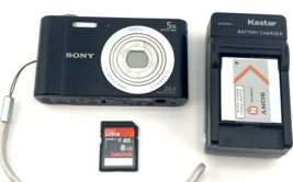 Sony CyberShot DSC W800 Digital Camera 20.1 MP 5x Zoom Black  TESTED - £128.33 GBP