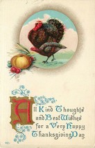 DB Holiday Postcard Thanksgiving N128 Turkey Vignette Pumpkins Apples Corn 1913 - $4.95