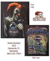 Harley Davidson Gator/Back 2013 Gainesville, FL  Sleeveless 2XL Men&#39;s T-... - £15.85 GBP