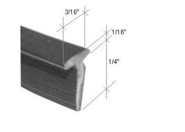 Gordon Glass® Gray Shower Door Vinyl &quot;T&quot; Sweep and Drip Seal - 7 ft long - $258.90 MXN