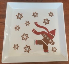 Crate &amp; Barrel~SKATING GINGERBREAD MAN 12” SERVING  PLATTER - $187.34 MXN