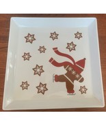 Crate &amp; Barrel~SKATING GINGERBREAD MAN 12” SERVING  PLATTER - $187.21 MXN