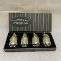 Vintage Set of 4 F.B. Rogers Silver Company Leaf Salt &amp; Pepper Shakers KG - £27.63 GBP
