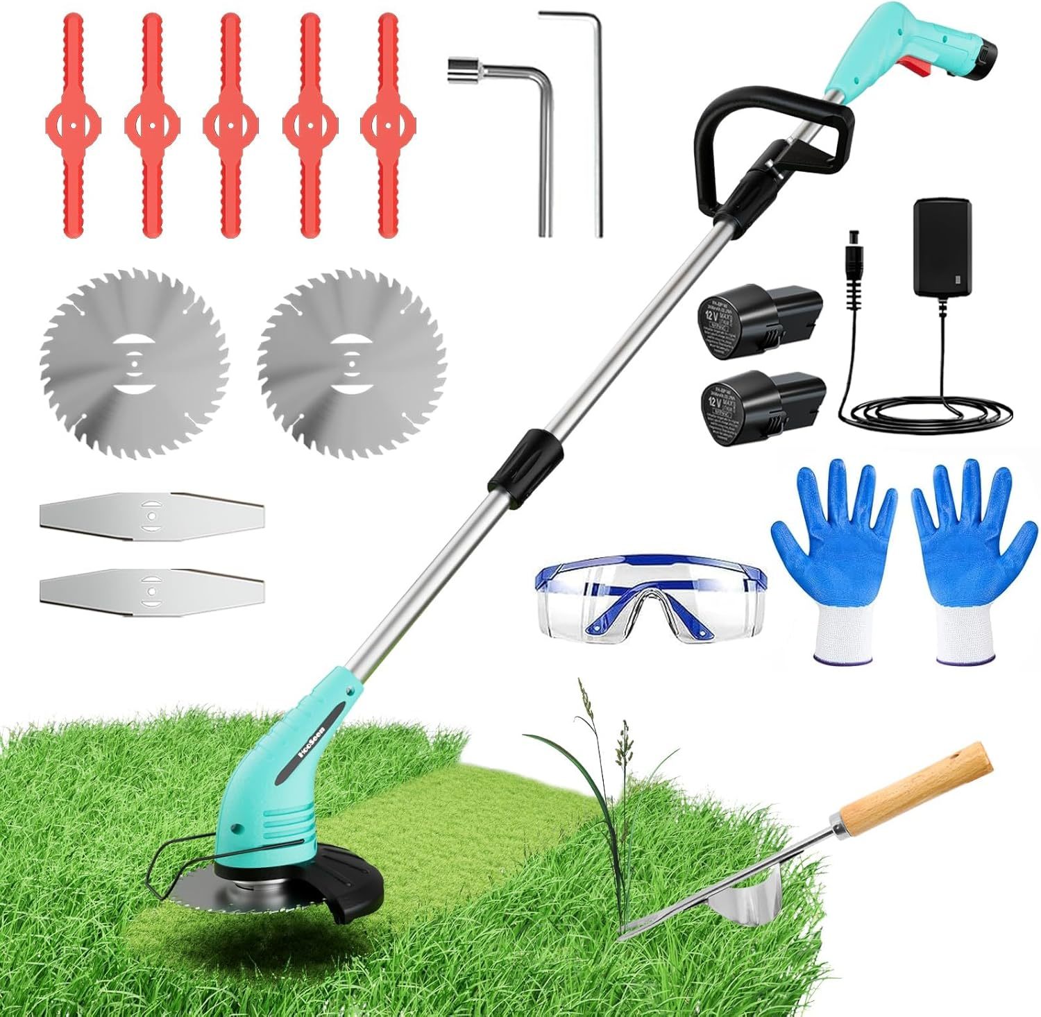Cordless Lawn Trimmer Weed Wacker - Hooseen 12V Lawn Mover Grass Edger W... - $71.92