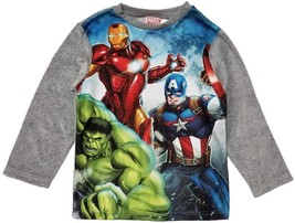 Marvel Avengers Boys Long Sleeve Shirt Velour Shirt Top (Size: 6) - £10.24 GBP