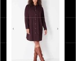 J Jill Women Dress Size L Wine Burgundy Corduroy Shirt Button Up 100% Co... - £28.09 GBP