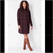 J Jill Women Dress Size L Wine Burgundy Corduroy Shirt Button Up 100% Cotton B59 - £28.09 GBP