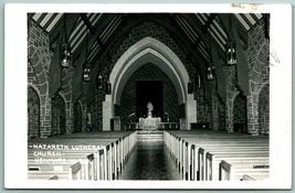 RPPC Interior Nazareth Lutheran Church Kenmare ND Ward County UNP Postcard J2 - $6.88