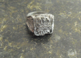 ODD Vintage Lead or Pewter Sun Design Ring Size 8 - £17.40 GBP
