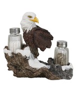 American Bald Eagle On Snowy Tree Branch Rock Cliff Salt Pepper Shakers ... - $35.62 CAD
