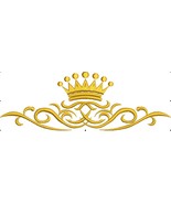 Crown and Wave Pattern Machine Embroidery Design. - €3,62 EUR