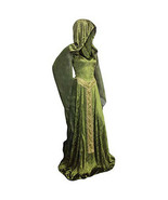 Womens Renaissance Gown Costume 2XL Plus Size Medieval Dress Green Hooded - $95.25