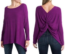 1. State Womens Tunic Top Purple Long Sleeve V Neck Twist Front Stretch M New - £21.81 GBP