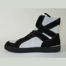 Men High Top Shoes By FIESSO AURELIO GARCIA ,Fancy Rhine stones 2402 Black White image 5
