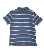 Machine Men&#39;s M Blue Striped Short Sleeve Polo Shirt, Streetwear Preppy Y2K - $25.00