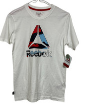 Reebok Boys Crew Neck Short Sleeve Delta Logo Graphic White T-Shirt  L 10-12 NWT - £15.05 GBP