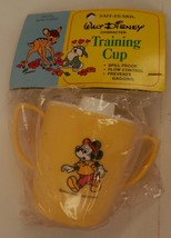 Vintage Walt Disney Mickey Mouse Training Sippy Cup by Danara Hong Kong Ylw/Wh - $19.99