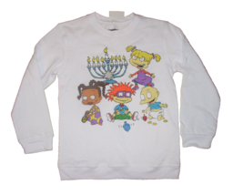 Nickelodeon Rugrats Youth L Hanukkah White  Sweatshirt Menorah Oversized... - $11.86