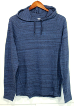 Men&#39;s Old Navy Tri Blend Hoodie T-Shirt Long Sleeve Pullover Raglan Blue Medium - £9.36 GBP