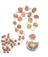 Sarva Siddha Rudraksha Mala in Pure Silver - Certified - $997.32