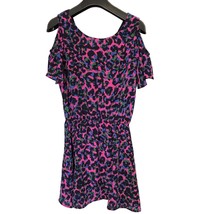 C&amp;E Dress Womens XS Cold Shoulder Pink Green Blue Short Sleeve Boho Fest... - £18.19 GBP