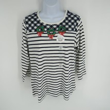 Kim Rogers Women&#39;s  3/4 Sleeve Holiday Shirt Size Petite Medium NWT $26 - $13.86