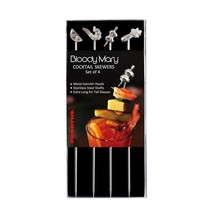 Bloody Mary Cocktail Skewers with Metal Garnish Heads, Set of 4 - $25.99
