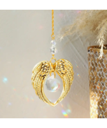 Remembrance Angel Wings Crystal Sun Catcher - Guardian Angel Crystal &amp; Gold - £11.77 GBP