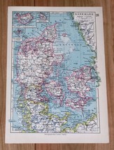 1928 Original Vintage Map Of Denmark / Schleswig Holstein Germany - £15.28 GBP