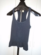 HOLLISTER LADIES NAVY SLEEVELESS RACER-BACK TOP-JR. S-GENTLY WORN-LACE F... - $4.99