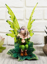 Mythical Goddess Green Earth Pixie Dust Fairy Blowing Crystal Bubble Statue 6&quot;H - £29.56 GBP