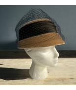 Vtg Fine Millinery By August Accessories Women’s Velvet Tan Brown Hat w/... - $54.58 CAD